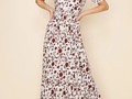 Vestido popelina estampado Burgundy