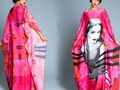 Colombian haute couture clothing inspired by the colombian caribean with prints designed with collages by colombian artists