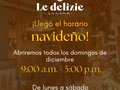¡El horario navideño está aquí!⏰🎄  Disfruta de tus delizias favoritas todos los domingos del mes, a partir de este 04/12♥️  - Desde las 9:00 am - 5:00 pm -  No hay excusas para no venir ¡Porque abriremos todos los días!🌟 ¿Maravilloso cierto?  El resto de la semana mantenemos nuestro horario. . . . ⏰ Te esperamos hoy hasta las 8:00 p.m 📍 Av. Rafael González con Av. Los Claveles. 🔗 Clic en el link de la bio para + información  🛵 Delivery a todas las zonas de #PuntoFijo
