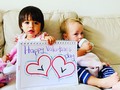 Happy Valentine’s Day❤️ Feliz Día de SanValentin❤️ Hoping you guys have an amazing day.  Esperando que tengan un gran día. Atte: Victoria & Valentín @taniamedinalop  #babytwings #sanvalentinday #love