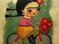 Y asi quedo Frida llena de color en su bicicleta! Con quien se va?