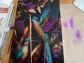 Ya en enmarcación para salir a volar … proceso. #hacedoradecolor #color #arte #colibri #transferintervenido #hechoamano