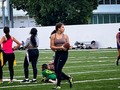 Con la #bebe #flagfootball #player en su #practica #sports