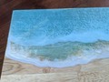 My first ocean pour cutting board. #cali #california #woodwork #woodworking #cuttingboard #butcherblock #totalboat #totalboatepoxy #garageshop