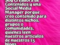Soy Creadora de Contenidos y una Social Media Manager porque creo contenido para distintos nichos, grupos o comunidades, quienes leen nuestros artículos de nuestros 15 blogs.  *  #contentcreator  #creativoscat  #madeleinecasmo  #socialmediainfluencer  #influencer (en Costa Rica)