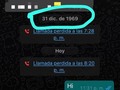 Alguien de aquí sabe por qué tengo una llamada perdida del 1969 :v Toy asutao’😀