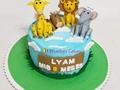 Cake con diseño de animalitos 3d,