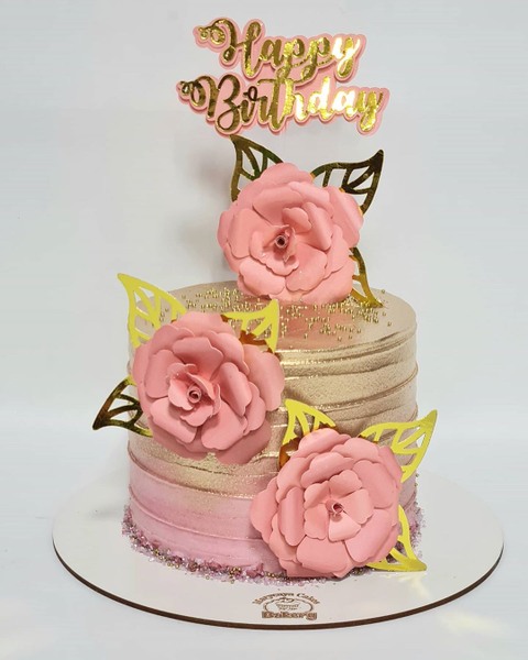Gold Rose Cake Topper danielle desing goldrosecake flowercake 