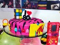 Torta los 80s #cake #cake80s #cakemtv #tortadelos80 #pacman #cubic