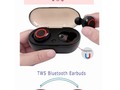 Audífonos Bluetooth 5.0 Stereo con estuche de carga Disponible en negro y negro con rojo  10$ oferta