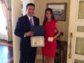 My oldest niece receiving recognition from Gov Sandoval