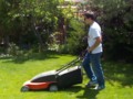 Yard monkey - my nephew mowing the lawn - he does a great job!
