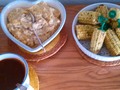 Cheese Grits, corn on the cob, homemade Bourbon BBQ sauce