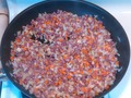 Making homemade corned beef hash for brekkie