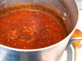 Picked my black plum tomatoes this morning and started a big pot of marinara.