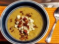 #TonightsDinner: Caramelized Pear Bisque with Gorgonzola and Pancetta
