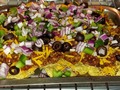 My Superbowl snack/dinner Roasted Bacon Wrapped Jalapeño Poppers & Double Stacked Nachos with my Chipotlé Beef taco meat, diced red onions & fresh jalapeños, sliced organic black olives, and shredded aged sharp cheddar. 😋😋😋