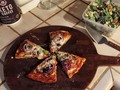 Tonight's Dinner!  Pizza de Quattro Carni  - Capocollo  - Salami Toscano  - Soppressata  - Calabrese With peppers, onions, and olives, plus Quattro Frommage (four cheeses - Parmesan, Asiago, Fontina, Mozzarella) . Served with large Garden Salad. #TonightsDinner