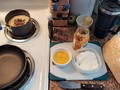 !!! Having a Good Day !!! Egg-traordinaire Double Yolk #Bonus!  Today's Brekkie:  Originally planning on a couple eggs over-easy to go with my Cheesy Grits and Hi-Fiber English Muffin ... I got a surprise when one of my local farmer eggs plopped out two [2] yolks!  #DoubleYolk eggs are #GoodLuck!!!  😋 #Yum 😋 #Yum 😋  #TodaysBrekkie  #CheesyGrits  #HiFiber #EnglishMuffin