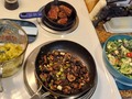 Tonight's Dinner:  Santa Maria Barbeque rubbed Medallions of Tri-Tip, Topped with sautéed Mushrooms in Red Wine reduction. Garlic Mashed Potatoes.  Mixed Greens Salad with Cucumbers, Grape Tomatoes, Mozzarella Bufalo, and Kalamata Olives.