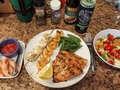Tonight's Dinner:  Broiled Fresh Seafood Platter - Salmon Fillet, Scallop and Prawn Kabobs. With a Crab Meat Cocktail, Snap Peas, and Garden Salad. The Salmon was dabbed in a Seafood Soy Sauce and seasoned with Thai Basil, Coriander, and Ginger. The Prawn Kabob was dribbled with Lemon Juice then sprayed with Butter flavored PAM, and seasoned with Italian herbs - basil, oregano, thyme, and garlic. The Scallops were drizzled with Lime juice, sprayed with the butter PAM, and seasoned with herbs de' Provence.  The Salmon hit the hot grill (550Â°F) first with the "pretty" side down for 4 minutes. Flipped the fillet, and poured the leftover soy sauce over Salmon. Foil packet of Snap Peas and dab of butter went down right after the fish. After Salmon was flipped the Prawn and Scallop Kabobs went on the grill. And were turned over after a couple minutes. When Prawns and Scallops were cooked Medium Rare everything was removed from grill. The Crab Cocktail was no but made from pre-steamed Crab Leg meat and Cocktail Sauce - ketchup, horseradish,  Worcestershire and Tabasco sauces, Lemon and Lime juices. Not pictured . . . dessert . . . a slice of Tiramisu! (B'cuz I've been good about following my eating plan, getting in some daily activity, taking my meds and keeping my A1c in the very low 6's!!!ðŸ˜Ž) Hope your dinner was delicious too! ðŸ˜‹  #TonightsDinner #broiled #Seafood #Salmon #scallops #shrimp #prawns #crab #Tiramisu