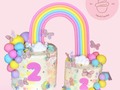 Cake doble de arcoíris 🌈   #pasteles #pasteleriaartesanal #fondantcake #cake #rainbowcake #tortaspersonalizadas #tortasdecoradas #launionvalle #desingcake #cumpleaños #arcoiriscake