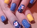 #nails #elegante #nailstagram #manos #nailsart #azul#amarillo #creaciones #acrilicas #catialamar #uñasdecoradas #fashion #esmaltes #valmy #uñasacrilicas #laguaira #maiquetia #venezuela #uñasfashion #moda #manicure #manicurista#flowers #flores#puntos #lunares
