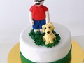 Este diseño fue creado a partir de una foto! Un ser especial 🐶 para el cumplimentado !! Su familia quería plasmar esta relación única !  Para tus pedidos encuentra el link directo en nuestro perfil!!  #nani #nanirposteria #hechoconamor #barranquilla #tortaspersonalizadas