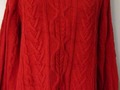 Women's COLDWATER CREEK Large Red Cable Knit Long Sleeve Sweater Tunic Shirt LNC