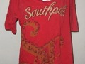 Womens SOUTHPOLE Red Graphic Print Short Sleeve Scoop Neck Shirt Top - Size 2x