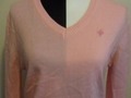 South Pole Size XL Womens Pink Knit V-Neck Long Sleeve Sweater Pullover Shirt Top