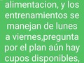 Quienes se inscriban en el reto, y bajen más tallas y peso,obtendrán un plan completamente gratis por un mes incluye guía de alimentacion, guía de suplementación y guía de entrenamiento, aún hay cupos disponibles. Más información +573213885387