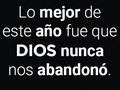 Lo mejor de este año fue que Dios nunca nos abandonó   Siguenos en JuventudRNVD