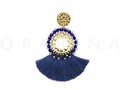 Aretes Gypsy Azules Tejidos de Borlas.#oparina #earrings #trendy #boho #gypsy #bohochic