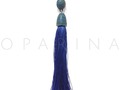 Aretes Azules de Borlas con la Base De Color. #oparina #jewelrydesign #borlas #tassel #boho #gypsy #trendy
