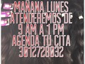 Mañana lunes atenderemos de 9 am a 1 pm, agenda tu cita. Info whatsapp +573012728032