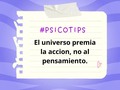 Me encanta esta frase, porque creo ciegamente en el poder la mente; pero pensamiento sin acción no genera resultados. #psicotips #psicología #leydeatraccion #pensamiento #emprender #motivación #maternidad