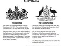 Australia valid seal and counterfeit seal.