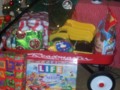 Christmas wagon with toys