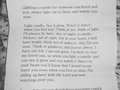 The letter that came with the candle