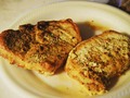 My awkwardly lit baked porkchops... seasoned with ginger, salt, pepper, a tomato garlic season mix, and a thick slice of butter. Flavor was spot on. #chef #cook #foodporn #food