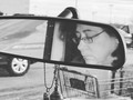 Double artsy photo. blurs with rear view window shot in black and white. I ohhhh ahhhh