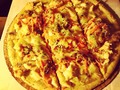 Doggo pizza. Yup made a dog friendly pizza for Rufus for Christmas eve. #foodporn chicken sausage shredded baby carrots cheese and gravy for the sauce.
