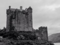 black and white eilean donan castle