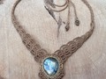 Macramé necklace with labradorite