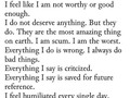 My experience with a narcissist. Nothing but abuse. Mental. Physical. Emotional. And I’m the bad guy for wanting it to end. 🙄