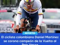 Daniel Felipe Martínez, de 25 años, le dio este sábado al ciclismo colombiano el titulo número 23 del World Tour, la máxima categoría del ciclismo, luego de imponerse en la clasificación general de la Vuelta al País Vasco 2022.  #Deportes #Ciclismo #Colombia