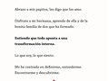 hoy, me levanté, me metí a bañar, y al salir mi mamá tenía música en la sala.❤️ Escuché una canción que tenía años que no escuchaba, tomé mi laptop y empecé a escribir.  Porque no sabía qué decir, siento que hay mucha información y de pronto, me quedo sin palabras.  Y mientras escribía, mi corazón se ponía chiquito y me decía, tanto tiempo excusándome y ahora estoy de frente a todo aquello que debo solucionar en mí.  Sin más excusas y con bastante tiempo.  Tanto hacer, para evitarme. Pero de pronto, se congeló el mundo y no puedo evitar ponerme en orden.  Desde lo espíritual. Lo que soy. Lo que siento. Lo que hago. ❤️ Y entendí que todo se trata de volver al inicio.  A lo que realmente importa.  Desde dónde vengo define hacia adónde voy.  Prestarme atención. ¿Qué quiero realmente? ¿Qué quiere #Dios de mi? . . Esas respuestas, intuyo, definen cada área de mi propósito.  Y me pongo filosófica, pero no tengo algo más en lo que ocuparme.  Así que decidí regalarte una cartica para decirte que las mismas preguntas que te has hecho, me las he hecho yo.  Que no estás sola. Que estamos juntas en el mismo caos. Toca respirar profundo, y volver al inicio. ✨ Con amor, Ann.