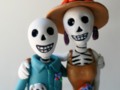 Day of the Dead Wedding Family Portrait Sculpture Cake Topper