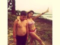 En la playa de Riky kiky en San Andrés . Mi bro siempre con mala cara jajajaja no le gusta las fotos #summer #brisa #playa